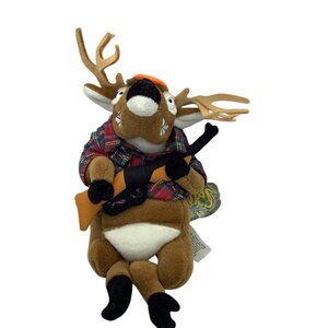 Meanies Series 3 John Deer Plush Deer Rifle Plaid Hunting The Idea Factory 8"